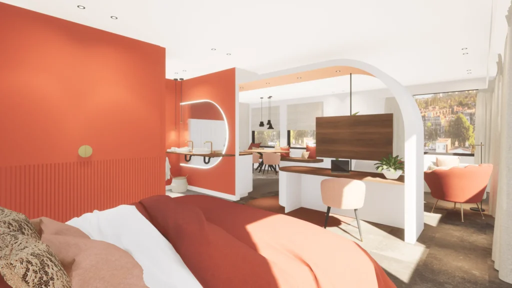 Projectinrichting hotel slaapkamer